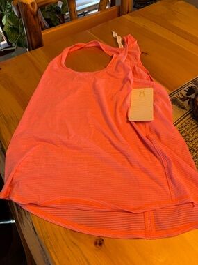 lululemon athletica Coral Pink Striped Performance Tank